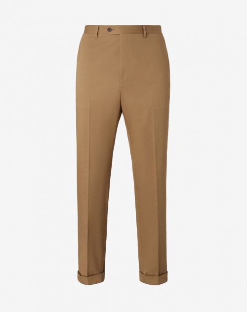 Beige circle pants in organic stretch cotton