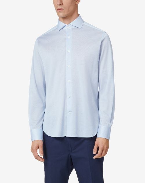 Camicia celeste in cotone Oxford
