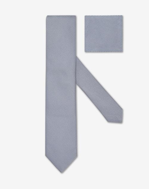 Cravatta blu navy in seta con disegno-UNI