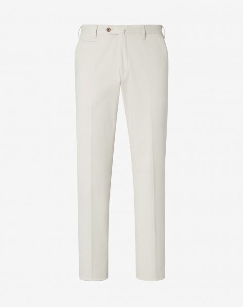 Stretch cotton white trousers