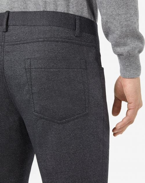 Pantalone in lyocell, lana e cashmere grigio