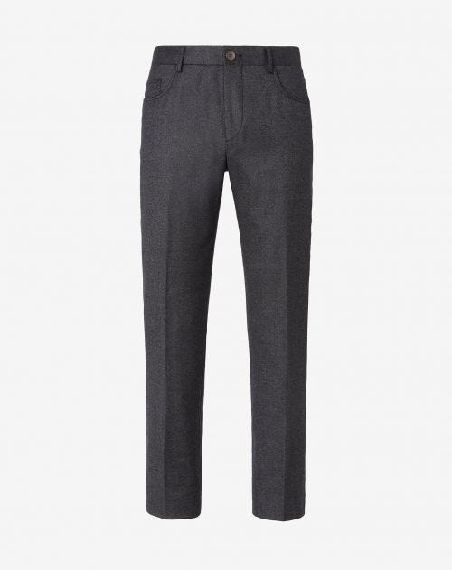 Grey lyocell, wool and cashmere trousers