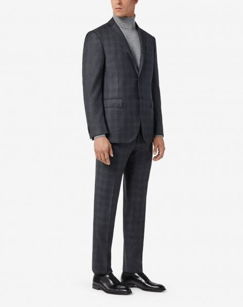 2-piece grey wool suit