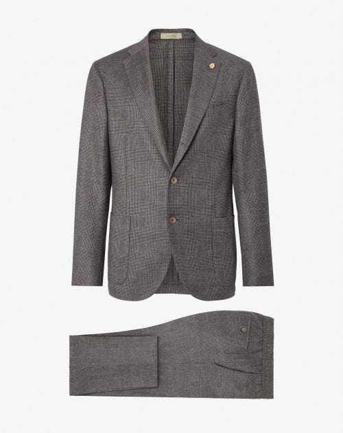 Lyocell, wool and cashmere suit in brown
