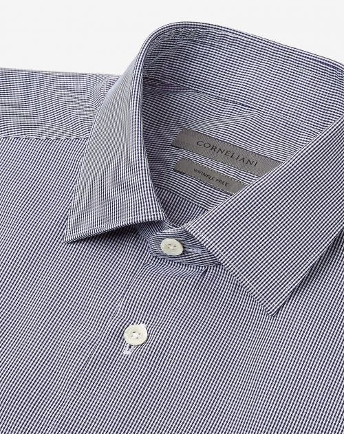 Blue cotton shirt with gingham pattern
