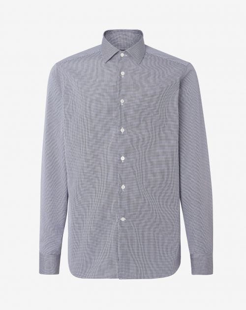 Blue cotton shirt with gingham pattern