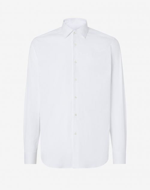 Stretch cotton shirt in white