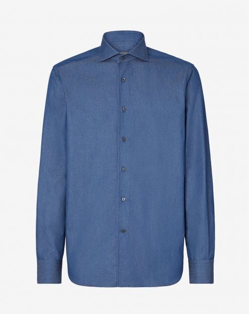 Cotton denim shirt in blue