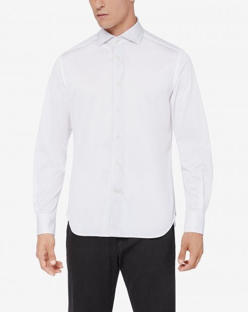 Chemise blanche en jersey de coton