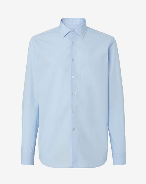 Light blue pure cotton popolin shirt