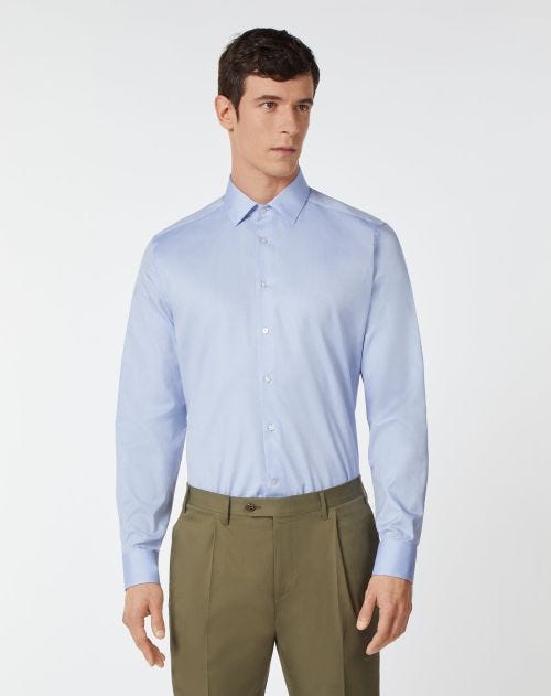 Light blue cotton poplin shirt