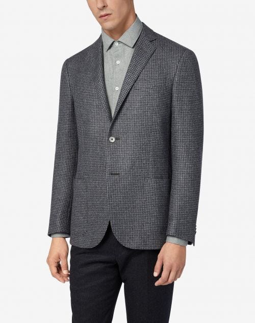 2-button wool and cashmere jacket in grey