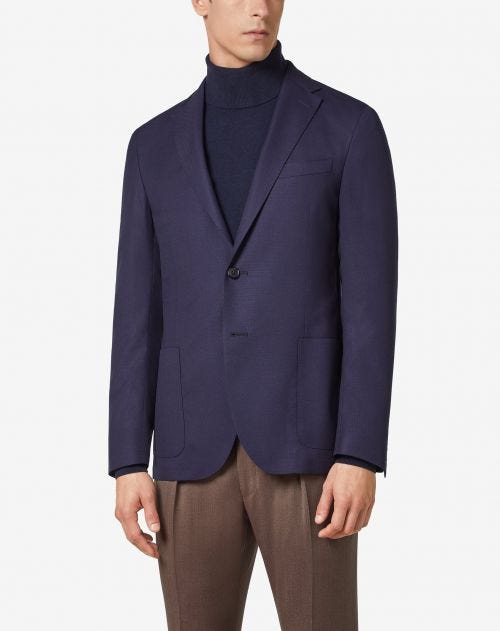 Two-button wool jacket in blue