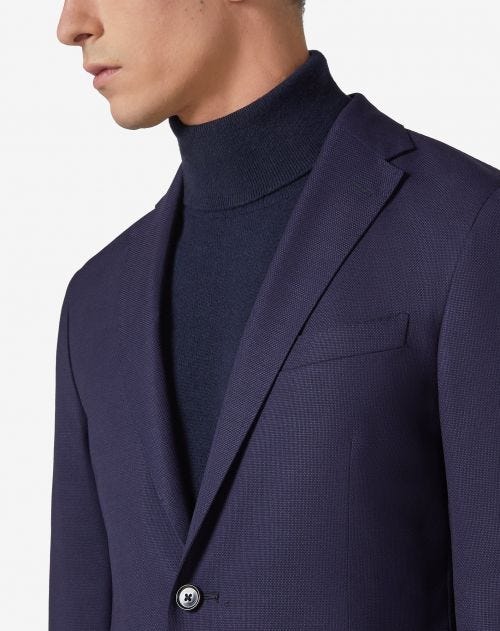 2-button wool jacket in blue