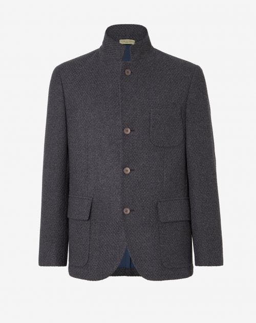 5-button eco cashmere jacket in grey