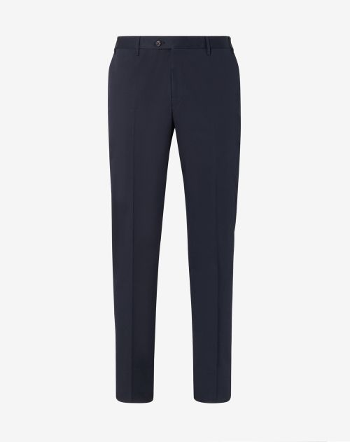 Dark blue stretch cotton trousers