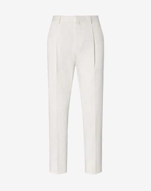 Optical white organic cotton trousers
