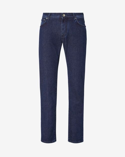 Blue stretch denim 5-pocket jeans