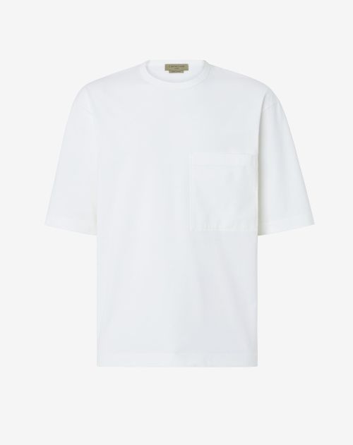 T-shirt girocollo bianco in cotone bio