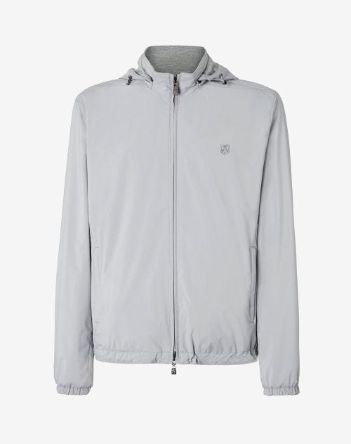 Grey water-repellent reversible jacket