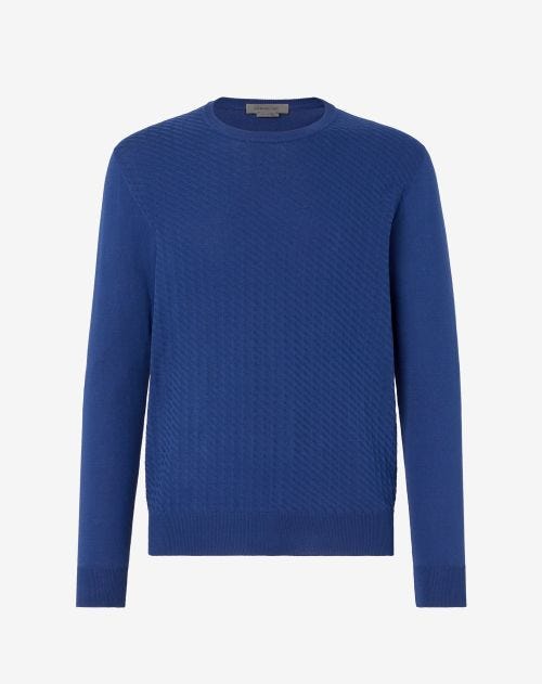 Blue Cina Pima cotton crewneck sweater