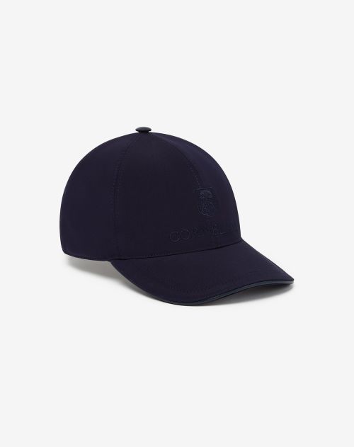 Cappello blu in tessuto Sensilk con logo