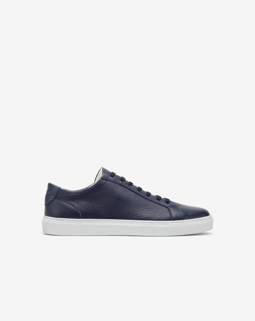 Navy blue deerskin latex sole sneakers