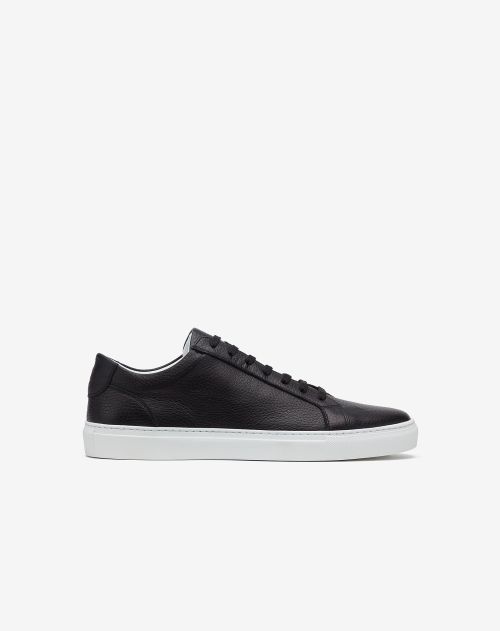 Black deerskin latex sole sneakers