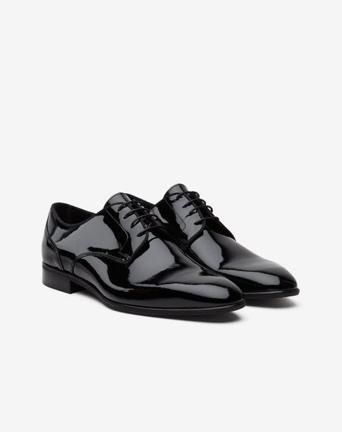 Black patent leather Derby shoes