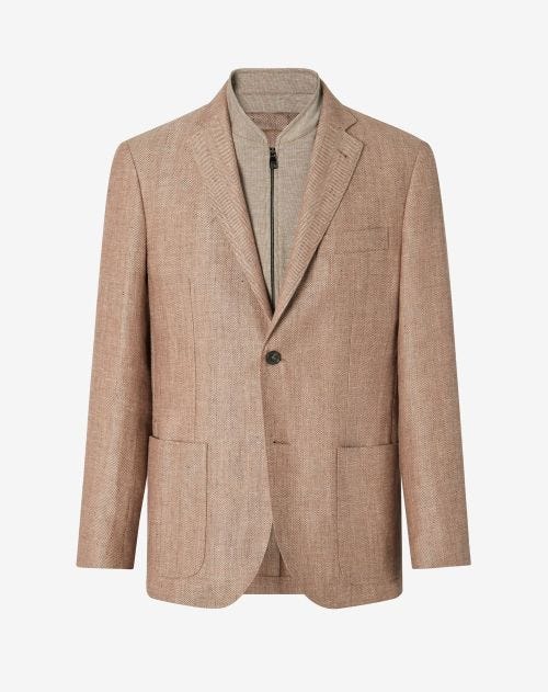 Sienna two-button linen and wool jacket