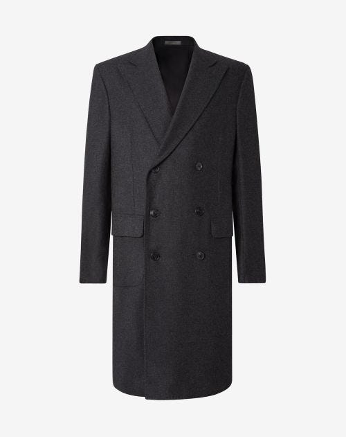 Dark grey pure cashmere coat