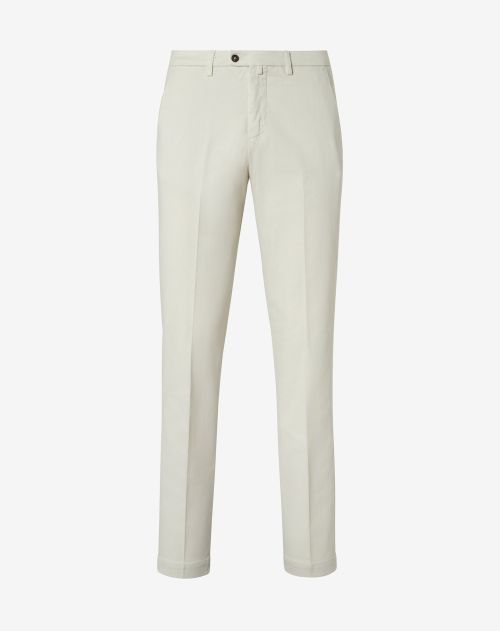 White cotton and lyocell trousers