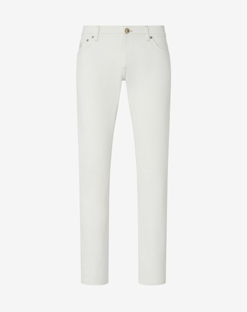 Witte jeans met 5 zakken in stretchdenim 