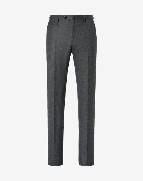 Pantaloni grigi in flanella di lana 