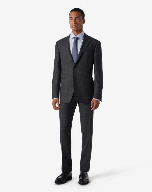 Grey overcheck S130's wool suit