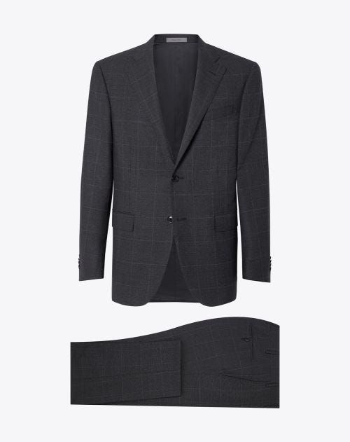 Blue S130's wool suit with micro-pattern