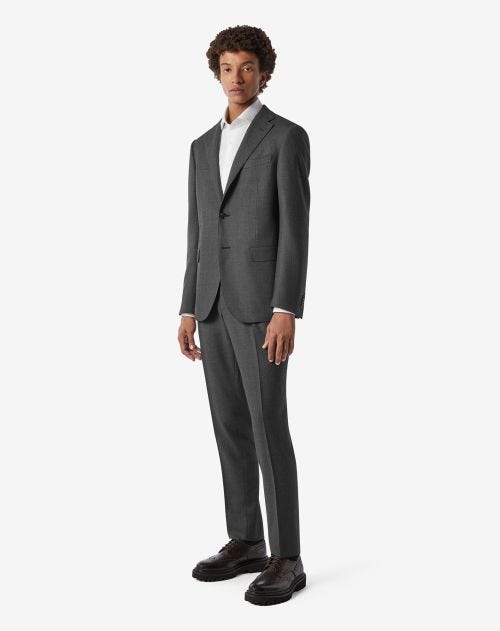 Grey S130's wool suit with micro-pattern