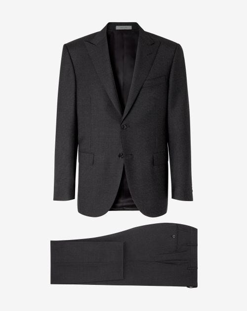 Grey S130's wool suit with micro-pattern