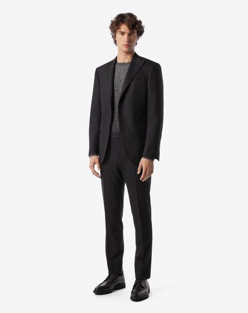 Black wool and cashmere suit