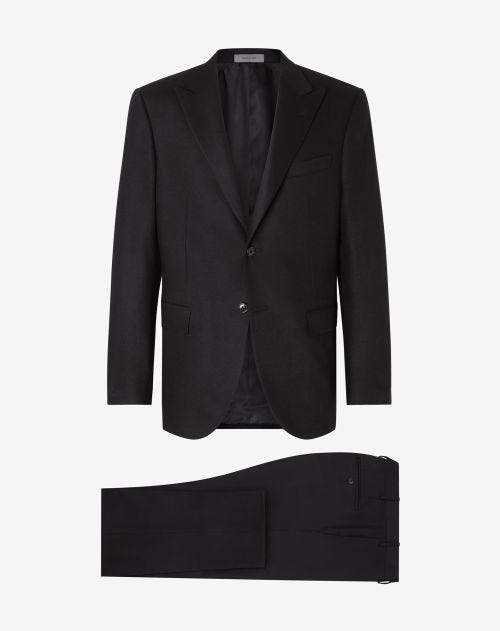 Black wool and cashmere suit