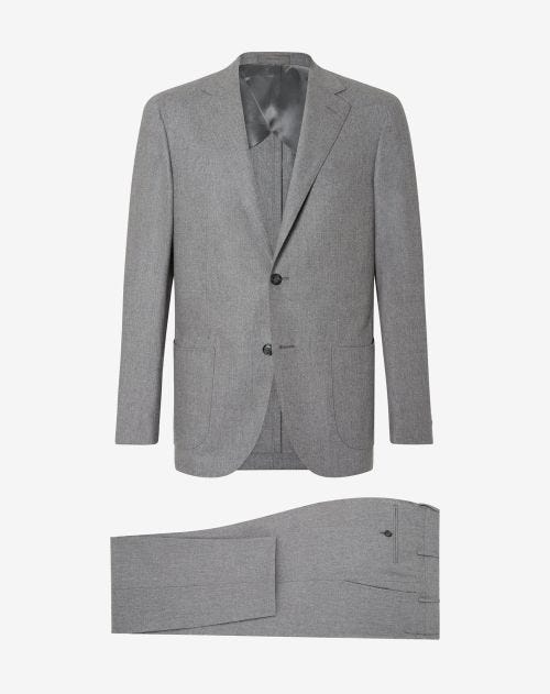 Grey tropical wool and cashmere suit