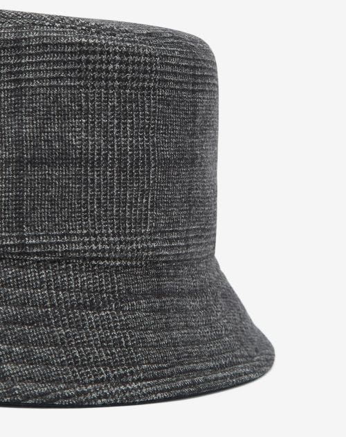 Cappello da pescatore grigio in lana e cashmere
