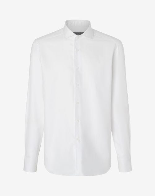Camicia bianca in twill di cotone 