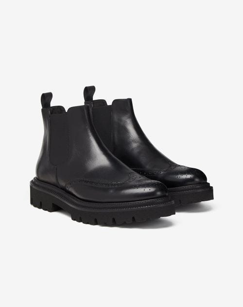 Black calfskin Beatles boots