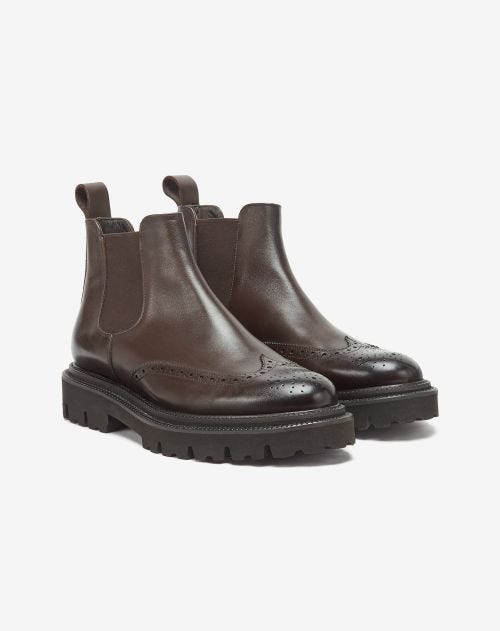 Brown calfskin Beatles boots
