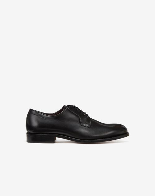 Black calfskin Derby shoes