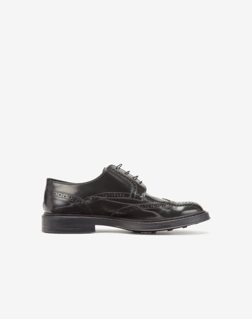 Black brushed calfskin Derby shoes