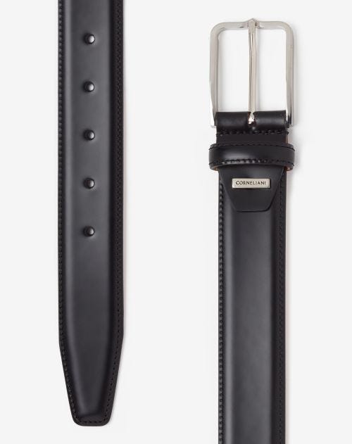Black calfskin leather belt