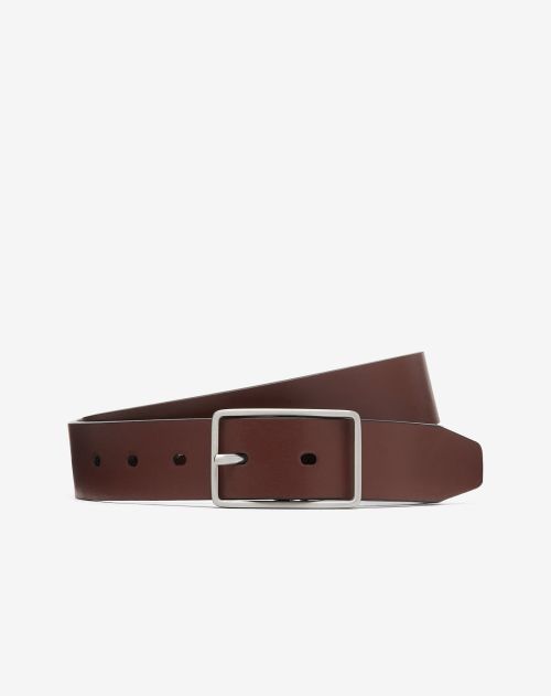 Brown calfskin leather belt