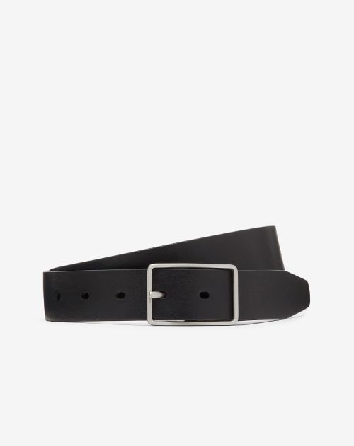 Black nappa leather belt